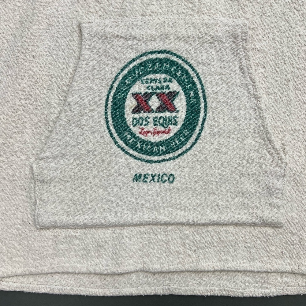 Vintage Dos Equis Zarape Hoodie Double Sided Graphic Logo Print - Picture 5 of 7